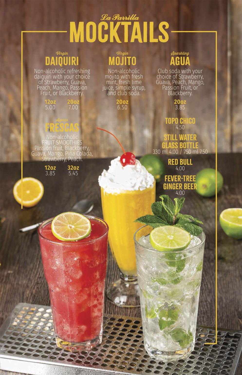 Drinks Menu - La Parrilla